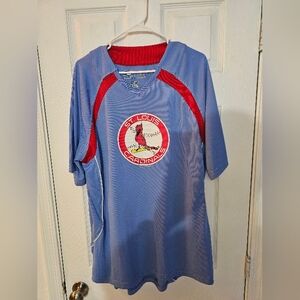 St. Louis Cardinals Mens Blue and Red Shirt
